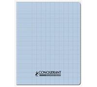 CONQUÉRANT Cahier conquérant classique agrafé 24 x 32 cm 96P 90G grands carreaux bleu ciel