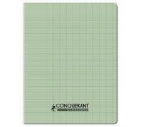 CONQUÉRANT Cahier conquérant classique agrafé 17x22 cm 96P 90G grands carreaux vert tendre