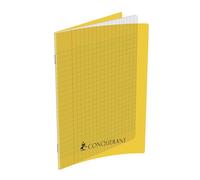 Cahier Conquerant 7 agrafe 170x220 192p 70g seyes polypro jaune