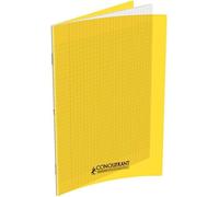 Conquerant Cahier Classique 24x32cm Grands carreaux Seyès 140 p Agrafé Couverture polypro Jaune