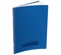 Cahier Conquerant classique agrafe 170x220 32p 90g seyes polypro bleu