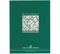 Conquérant Cahier 92026 Classique - Piqûre, couverture vernie, papier vert - Usage scolaire