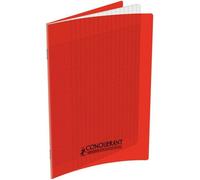 Conquérant 400089842 Cahier agrafé A4 couverture polypro 140 pages grands carreaux Rouge