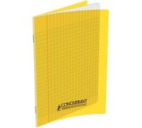 Majuscule Cahier piqûres grands carreaux polypropylène 17 x 22 cm 48 pages 90 g jaune