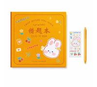 Cahier correction, reliure cousue , Grand carnet orange jaune + lapin | Finition papier Daolin, Cahier ligné vierge, Consolidation s , Pour élève primaire