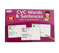 Cahier d ' exercices d ' écriture préscolaire pour les mots CVC | 40 pages en couleur, tâches de complétion de phrases, apprentissage phonétique basé sur des images, pratique