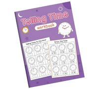 Cahier d ' exercices sur le temps pour avec activités de dessin et de jeu 32 pages Cahier d ' exercices portable pour raconter l ' heure pour outil d ' horloge pour d ' âge préscolaire