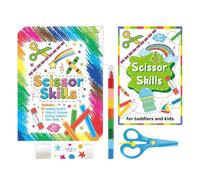 Cahier d'activités Couper et Coller,Cahier d'activités de découpe | Cahier d'exercices de compétences Couper et Coller - Jouets de motricité Fine pour découper des coloriages, projets captivants pour