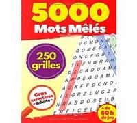 Cahier d'activités Mots Mêlés - 5000 Mots - 250 grilles Gros caractères - Adulte - 125 pages - Format A4