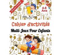 Cahier d'activités Multi-jeux pour enfants 4-8 Ans Grand Format: Mots mêlés | labyrinthes | Coloriage par Numéro | Relie les points