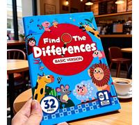 Cahier d'activités sur les différences invisibles, comprenant 32 jeux d'observation interactifs et des exercices de mémoire | Entraînement à l'attention et à la concentration | Compétences en One Book