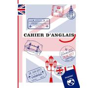 Cahier d'anglais: English book, cahier de notes, carnet de notes, notebook, format A4 (8,27 x 11,69 po), Grands carreaux avec marge, 108 pages, N&B, couverture souple et brillante