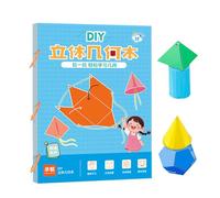 Cahier d'apprentissage de la géométrie | Géométrie pour débutants avec modèles géométriques solides | Jeu d'entraînement à la pensée spatiale pour tout-petits, étudiants, filles,