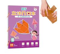 Cahier d'apprentissage de la géométrie, Livre d'apprentissage de la géométrie 3D avec Cordon de tirage - Activités pédagogiques Outil éducatif de pensée Spatiale pour, étudiants,