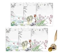 Cahier d'Aquarelle, 6 Feuilles de Papier à Aquarelle, Livre de Peinture Chinoise avec Illustrations Esthétiques, pour Adultes, Artistes, Adolescents, Voyage, école et
