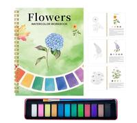 Cahier d'Aquarelle - Avec Peintures 12 Couleurs et Pinceau, Matériel d'Art,Livre de Pratique de Peinture à l'Aquarelle | Pour Exercices d'Art, Journal Créatif, Femmes, École, Voyage,