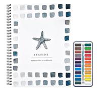 Cahier D'aquarelle, Ensemble De 24 Cahiers D'aquarelle, Cahiers D'exercices Pour Débutants Ensemble De Peinture Aquarelle Avec Pinceau, Livre D'exercices D'aquarelle Kits D'artisanat D'art (seaside)