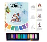Cahier d'Aquarelle - Kit de Peinture 12 Couleurs,Livres De Coloriage Aquarelle Pour | pour débutants garçons filles journaux classe voyage exercices d'art fête