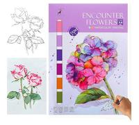 Cahier d'aquarelle-Livre d'aquarelle - Cahier d'aquarelle pour débutants - Kit de peinture facile pour débutants - Cahier d'aqu