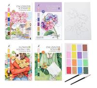 Cahier d'aquarelle - Livre d'aquarelle - Cahier d'aquarelle pour débutants-Kit de peinture facile pour débutants - Cahier d'aqu