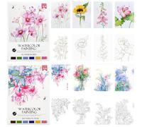 Cahier d'aquarelle - Livre d'aquarelle - Kit de peinture pour débutants - Papier aquarelle - Livre de dessin à l'aquarelle - Kit