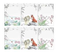 Cahier d'aquarelle pour débutants | 6 Guides de Coloration à l'eau - Livre De Peinture Au Pinceau Chinois Aux Motifs Esthétiques | pour Adultes Débutants Voyage Art