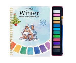 Cahier d'aquarelle pour débutants Kit De Peinture Fleurs 12 Couleurs