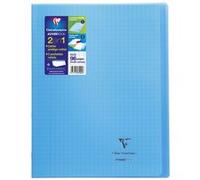 Clairefontaine 981402C Un Cahier Agrafé Koverbook Bleu - 24x32 cm 96 Pages Grands Carreaux Papier Blanc 90 g - Couverture Polypro
