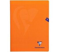 Clairefontaine Cahier agrafé Mimesys Orange 24x32cm 96 p grands carreaux 90 g polypro