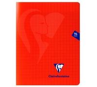 Clairefontaine Cahier agrafé Mimesys Rouge 17x22 cm 96 p. grands carreaux 90 g Couverture polypro