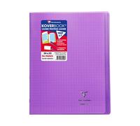 Cahier Koverbook Clairefontaine 24 x 32 cm grand carreaux 96 pages - violet