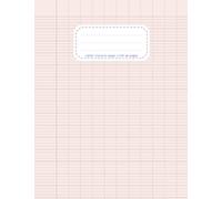 cahier de brouillon 17x22 96 pages: petit format | Grands carreaux seyes 3mm 12/12 | Idéal pour l'écriture cursive, faire des exercices... | couverture souple rose pâle