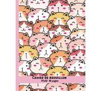 Cahier de brouillon 17x22| Chat: Grands carreaux |Papier seyès | petit format| 96 pages