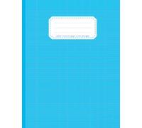 cahier de brouillon petit format 48 pages: dimension 17x22 cm | seyes 3mm 12/12 | Idéal pour écrire en écriture cursive, faire des exercices, des ... au dos | couverture bleue turquoise