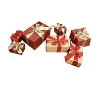 Cahier De Cadeaux De Noël 7 Pièces Avec Ruban Soyeux | finition rouge et or, construction carton solide, prêt à l'emploi, tailles variées, intérieur vide