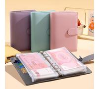 Cahier de caisse Macaron, conception à feuilles mobiles multifonctionnelle, avec 12 poches zippées pour l'argent, cahier spiralé, livre d'épargne de défi, livre d'épargne scellé d'enveloppe d'argent, 