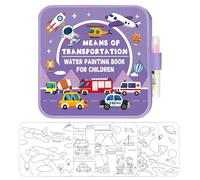 Cahier De Coloriage À L'Eau Pour,Activités Éducatives pour l'Apprentissage,Jouets De Voyage Cahier D Aquarelle Pour - pour Noël Anniversaire Garçons Filles École Salle de Classe Voyage Avion
