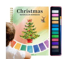 Cahier de Coloriage Aquarelle Avec 12 Couleurs de Peinture