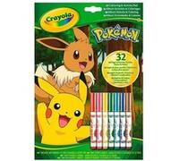 Crayola – Album de coloriage et d'activités Pokémon 04-2746G, 32 pages, 7 mini feutres lavables