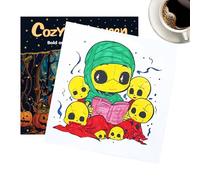 Cahier de Coloriage Halloween,24 Pages d Art Relaxant | Livres de Coloriage Mignons et Confortables | pour Adolescents Hommes Femmes Loisir Creatif Automnal