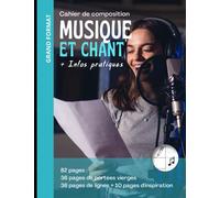 Cahier de composition, d'écriture Musique et chant | Cahier pour chanteur ou compositeur: Carnet de partitions et de lignes | Papier manuscrit | 58 ... format | Couverture de présentation | Broché