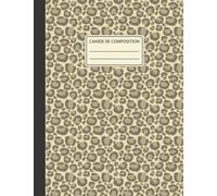 Cahier de composition: ligné 100 pages | Carnet d'écolier vintage couverture souple | Motif léopard esprit safari | Pour étudiant ou pour le travail