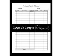 Cahier de Compte Personnel: Carnet de budget pour gérer et noter les dépenses familiale mensuelle | Suivi mensuel des finances | Idée de cadeau femme, homme | Format A4, 110 pages