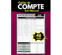 Cahier de compte suivi mensuel: Suivi de budget mensuel pour gérer ses comptes personnels ou familiaux | Idéal pour faire ses comptes et économiser