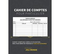 Cahier de Comptes pour Particulier: Carnet Comptable Simple d'Utilisation Idéal pour Gérer ses Finances et Faire des Économies | + de 2 ans de comptabilité | A4