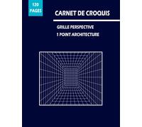 Cahier de croquis grille perspective 1 point architecture 120 pages: Grille de perspective 1 point architecture 120 pages 21.59 cm x 27.94 cm papier avec lignes en perspective carnet de pratique