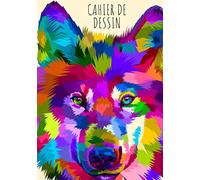 Cahier de dessin: Cahier Animaux Loup Chien Husky, Carnet de croquis grand format pour dessin, peinture, aquarelle, création: 100 pages à remplir. ... blanc idéal crayon de couleur, feutres.