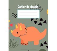 Cahier de dessin: Carnet de dessin pour enfants âgés entre 3 et 5 ans-pages blanches-grand format pour apprendre à dessiner-Animal-Bébé Dinosaure (21.59 x 27.94 cm).