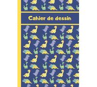 Cahier de Dessin pour Enfant: Carnet de Dessin pour Garçon, A4, 100 pages, papier de qualité supérieure blanc, couverture motif petits dinosaures, idéal pour croquis dans un seul bloc, cadeau enfant
