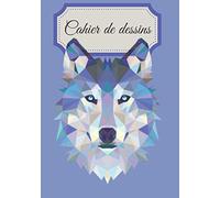 Cahier de dessins: Carnet de dessin loup | livre de dessin à compléter | 100 pages vierges | Faites vos propres créations | Grand format 17 x 25 cm | Cadeau pour les designers, dessinateurs,ect.
